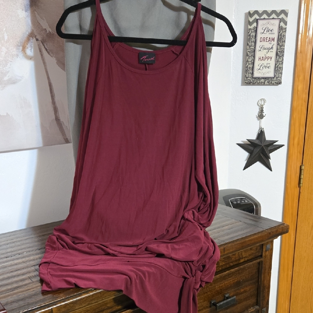 *4 For $20* Torrid Maroon Cold Shoulder Dress 1